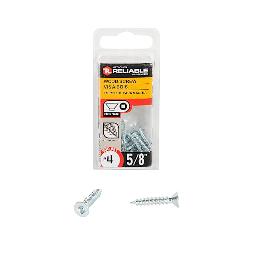 Flat Head Wood Screws 5/8 in. n° 4 Pkg/22