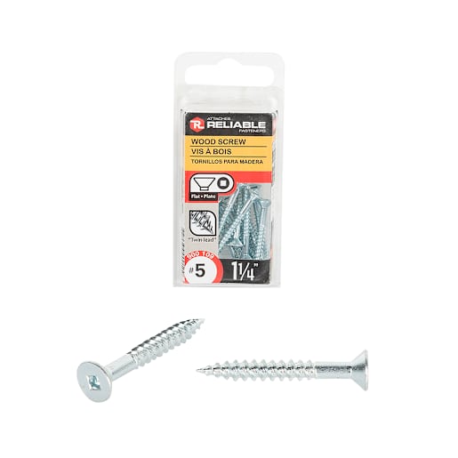 Flat Head Wood Screws 1 1/4 in. n° 5 Pkg/16