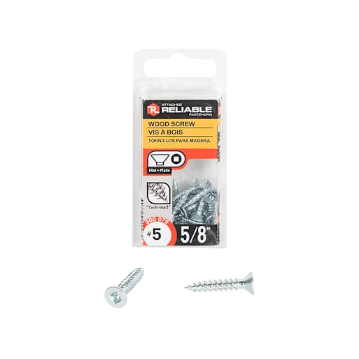 Flat Head Wood Screws 5/8 in. n° 5 Pkg/24