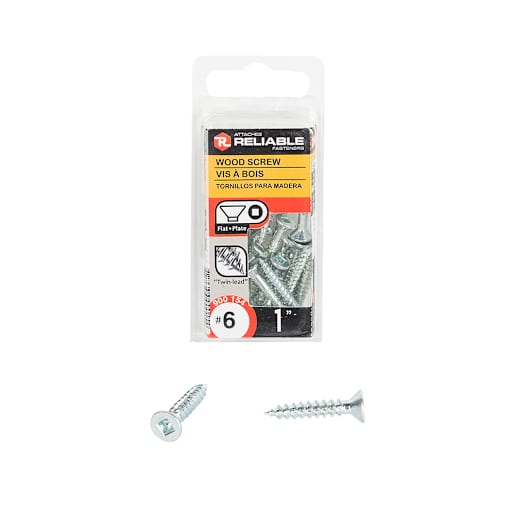 Flat Head Wood Screws 1 in. n° 6 Pkg/20