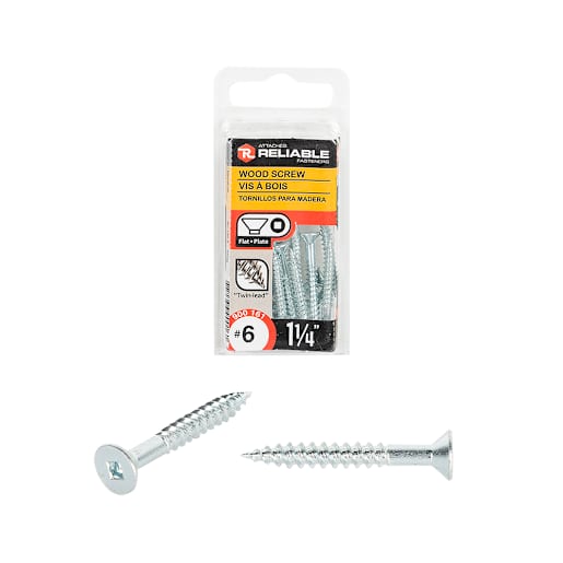 Flat Head Wood Screws 1 1/4 in. n° 6 Pkg/14
