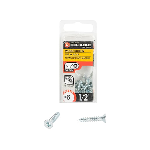 Flat Head Wood Screws 1/2 in. n° 6 Pkg/24