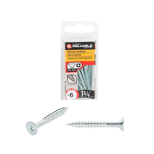 Flat Head Wood Screws 1 3/4 in. n° 12 Pkg/12