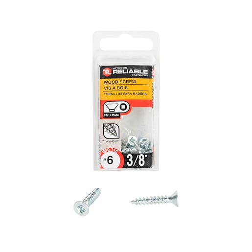 Flat Head Wood Screws 3/8 in. n° 6 Pkg/24