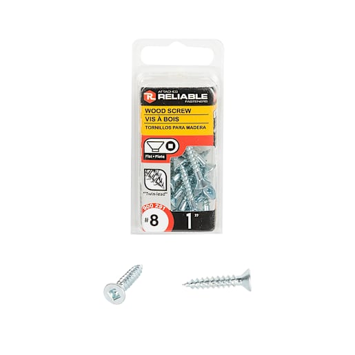 Flat Head Wood Screws 1 in. n° 8 Pkg/16