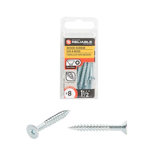Flat Head Wood Screws 1 1/2 in. n° 8 Pkg/12