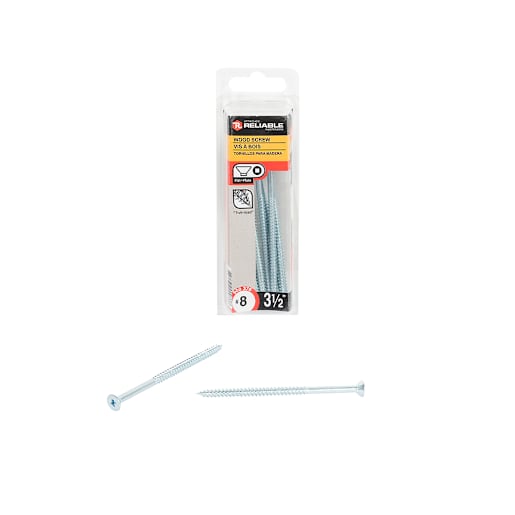 Flat Head Wood Screws 3 1/2 in. n° 8 Pkg/6