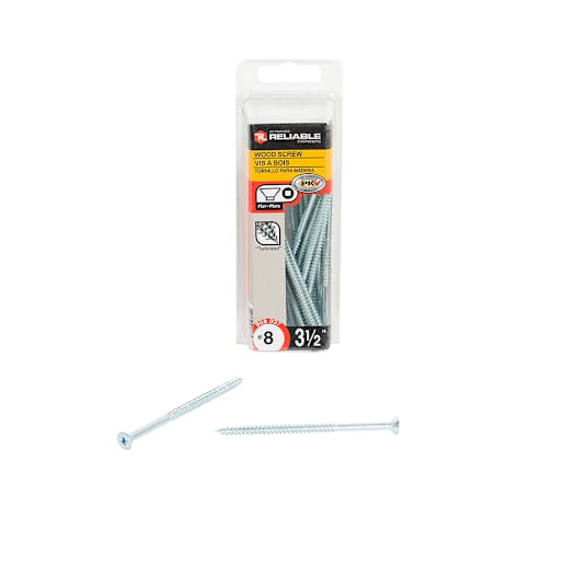 Flat Head Wood Screws 3 1/2 in. n° 8 Pkg/25