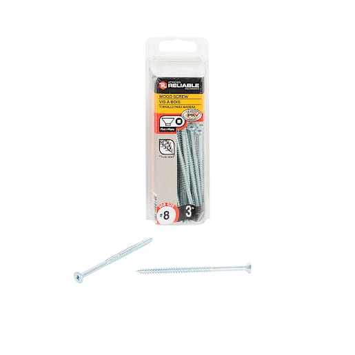 Flat Head Wood Screws 3 in. n° 8 Pkg/30
