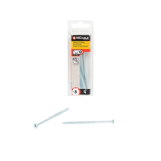 Flat Head Wood Screws 4 in. n° 8 Pkg/4