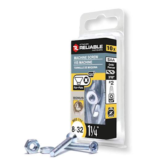 Boulons mécaniques T.P.  8-32 x 1 1/4 po Pqt/10