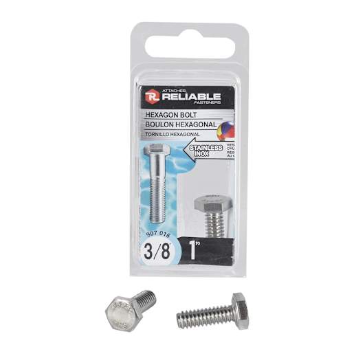 Stainless Steel Hex Bolts 3/8 in. x 1 in. Pkg/2
