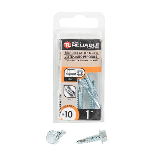 Metal Self-Tapping n° 10 Hex Screw 1 in. Pkg/8