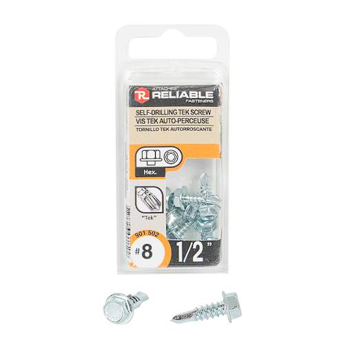 Metal Self-Tapping TEK n° 8 Hex Screw 1/2 in. Pkg/12