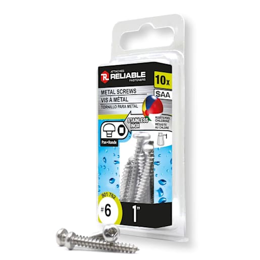 Vis à métal inox 1 po n° 6 T.R. Pqt/10