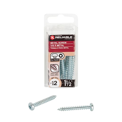 Metal Screws 1 1/2 in. n° 12 Pkg/8