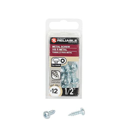 Metal Screws 1/2 in. n° 12 Pkg/12
