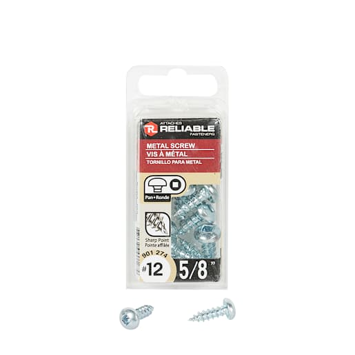 Metal Screws 5/8 in. n° 12 Pkg/12