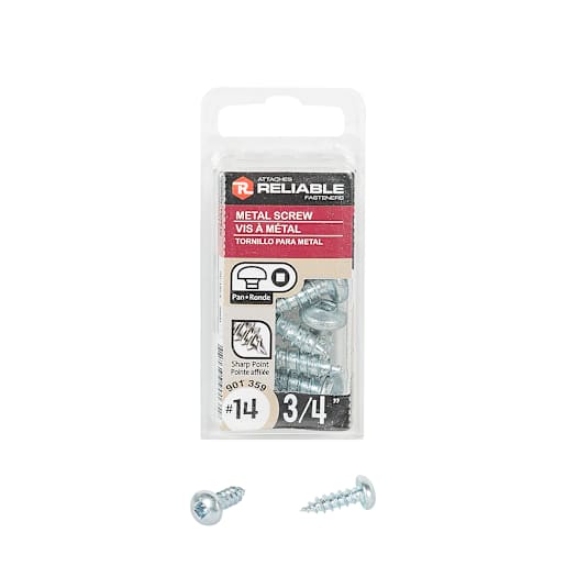 Metal Screws 3/4 in. n° 14 Pkg/8