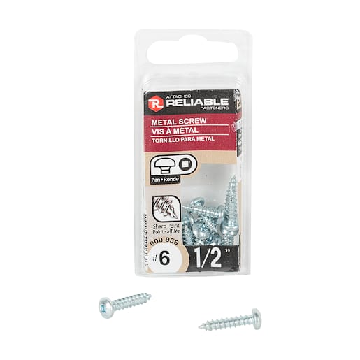 Metal Screws 1/2 in. n° 6 Pkg/20