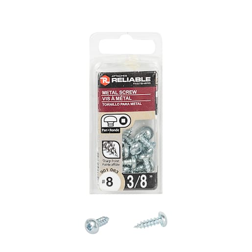 Metal Screws 3/8 in. n° 8 Pkg/24