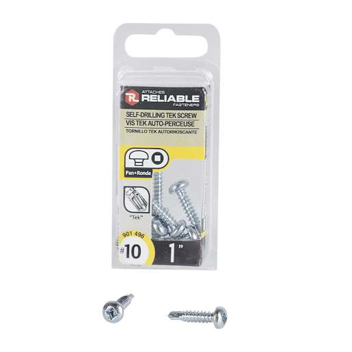 Self-Drilling Metal Screws 1 in. n°10 Pan Head Pkg/8