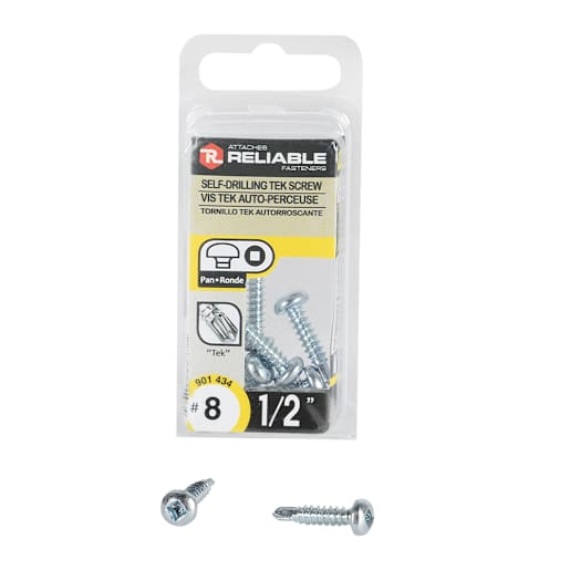 Self-Drilling Metal Screws 1/2 in. n°8 Pan Head Pkg/11