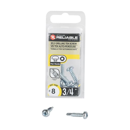 Self-Drilling Metal Screws 3/4 in. n°8 Pan Head Pkg/10