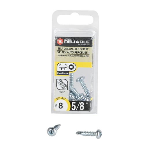 Self-Drilling Metal Screws 5/8 in. n°8 Pan Head Pkg/11