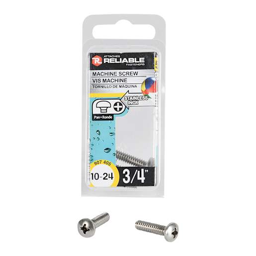 Boulons mécaniques T.R. inox 10-24 x 3/4 po Pqt/5