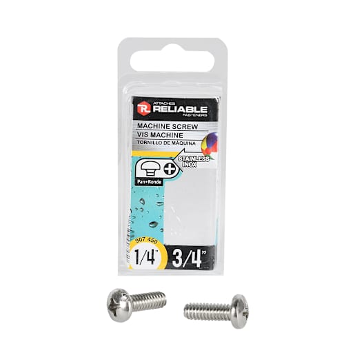Boulons mécaniques T.R. inox 1/4-20 x 3/4 po Pqt/3