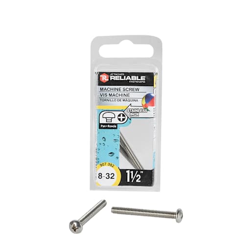 Machine Bolts (stainless steel) 8-32 x 1 1/2 in. Pkg/4
