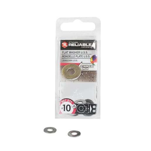 Rondelles plates inox n° 10 Pqt/12