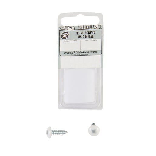 White Metal Screws 1 in. n° 8 Pkg/8