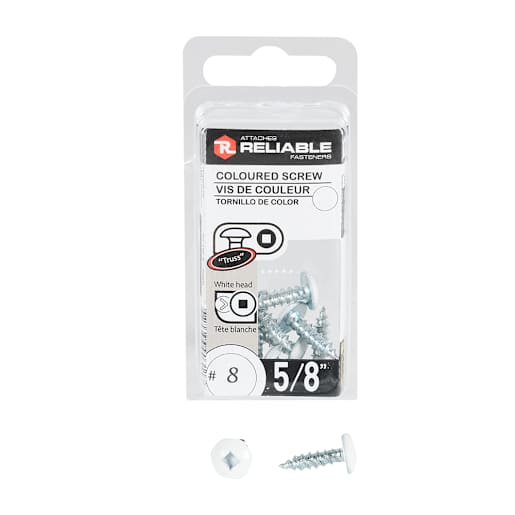 White Metal Screws 5/8 in. n° 8 Pkg/10
