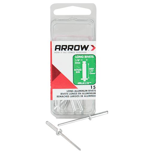 Long Aluminum Rivets 1/8 in. Pkg/15