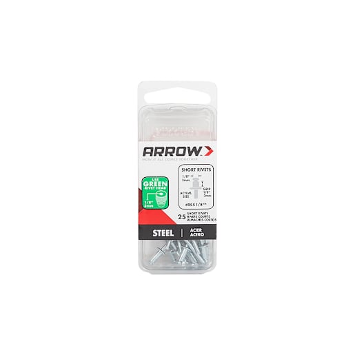 Short Steel Rivets 1/8 in. Pkg/25