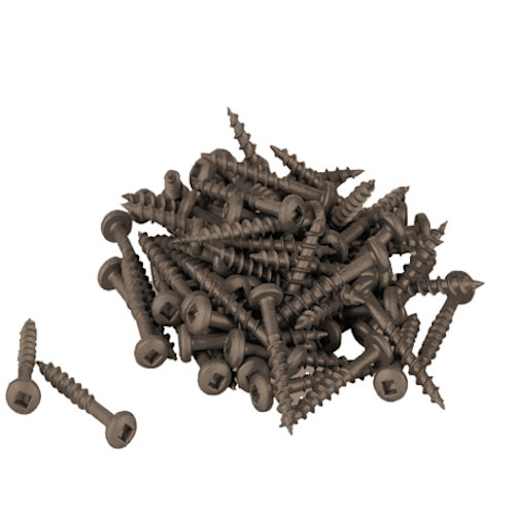 Brown Treated Wood Screws 1 1/4 in. n° 8 R.H. Pkg/100