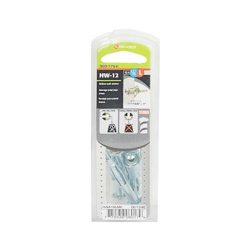 Hollow Wall Anchor 1/8L Pkg/10
