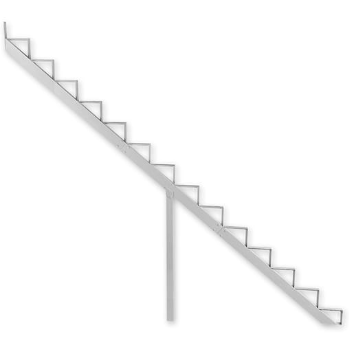 Limon d'escalier en aluminium blanc 14 marches PYLEX