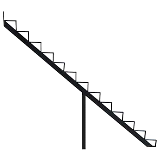 Limon d'escalier en aluminium noir 13 marches PYLEX