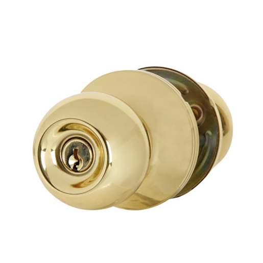 Regina Keyed Entry Door Knob Brass