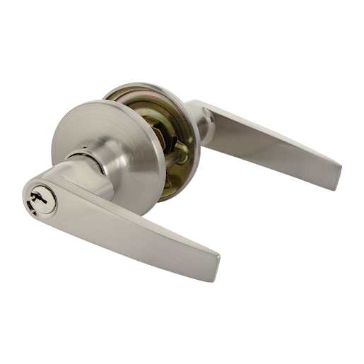 Classic Keyed Entry Door Handle Satin Nickel