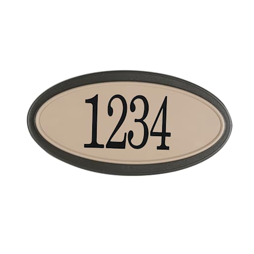 Classic Oval Address Plaque Mocha and Sand