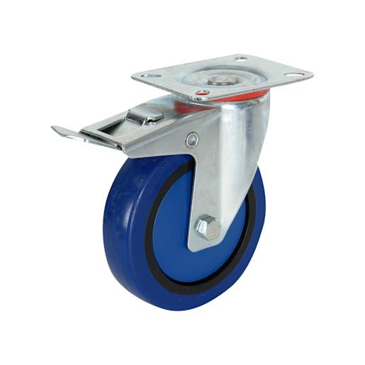 NEKTRA 4 in. Rubber Swivel Caster with Brake