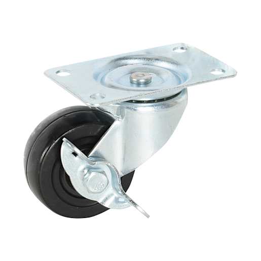 NEKTRA 2 1/2 in. Heavy-Duty Swivel Rubber Caster with Brake