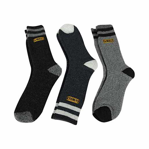 DEWALT Thermal Work Socks Large Pkg/3