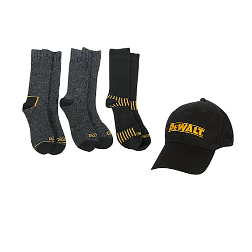 Dewalt Work Socks and Cap Large Pkg/3
