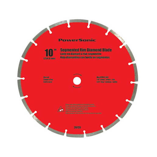 Diamond Saw Blade 10 in. Segmented Rim
