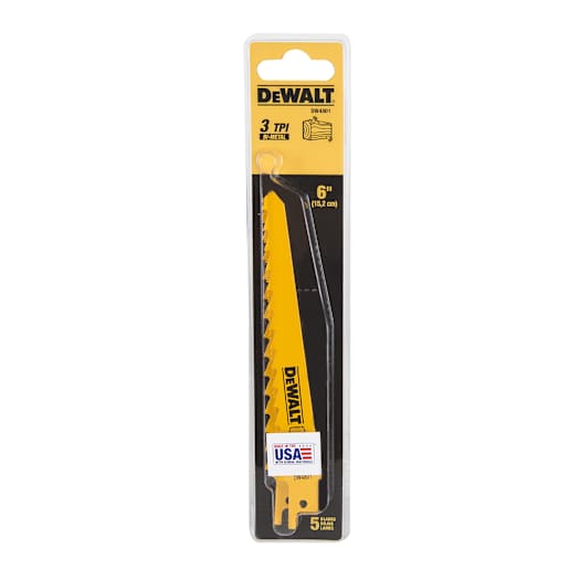 DEWALT Wood Reciprocating Saw Blades 6 in. (3 TPI) Pkg/5